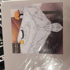 Casual Elegance Crochet Vinyl Lace Tablecloth 60" x 90" oblong shape holidays